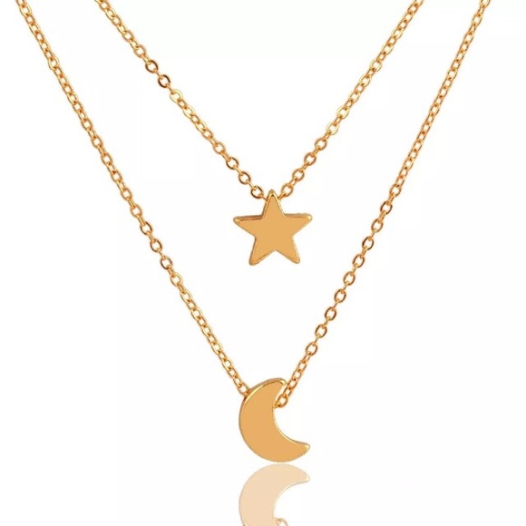 🎉5/$25🎉 Boho Star & Moon Multi Layered Necklace - Picture 4 of 8